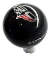 C6 Corvette Shift Knob Black w/60th Anniversary Logo w/White Lettering